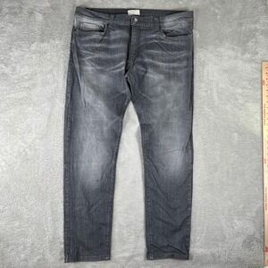 Syndicate‎ Core Jeans Mens 38x33 Gray Slim Tapered Fit Denim Faded Whiskered